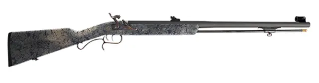 Traditions R3960537WP Shedhorn 50 Caliber 1 Tungsten Cerakote Fluted Chromoly Tapered Barrel Double Set Trigger System Musket Cap Ignition DESERT WEB | PEEP SIGHT - Traditions - 50 Black Powder