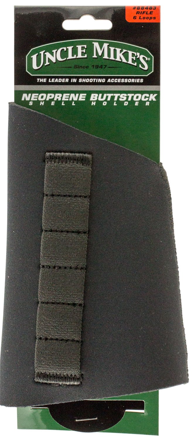Uncle Mike's Neoprene Buttstock Shell Holder for Rifle - Holds 6 Rounds - Uncle Mike's