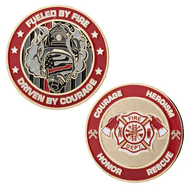 Thin Blue Line Firefighter Thin Red Line Challenge Coin - Thin Blue Line for sale at Smoke Wagon Firearms