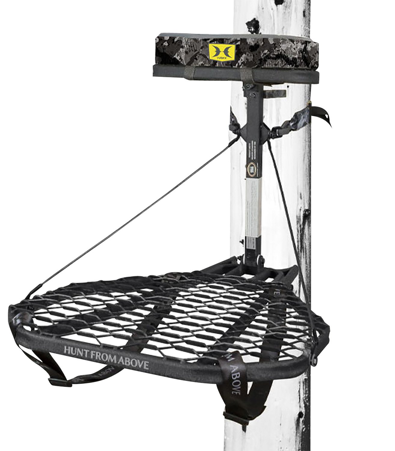 Hawk HWK-HF2001 Mega Combat Hang-On Stand Black 24"x30" Platform - Hawk Treestands