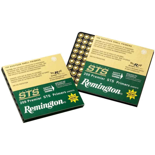 Remington R23996 Premier STS 209 Shotshell Primers, Brass, 100 Pack, Non-Mercuric, Non-Corrosive - Remington Arms Company, LLC for sale at Smoke Wagon Firearms