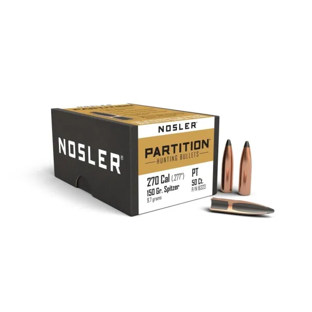 Nosler NOS 16323 .270 Cal 150gr Partition Spitzer Bullets 50ct - Nosler - 270 CALIBER