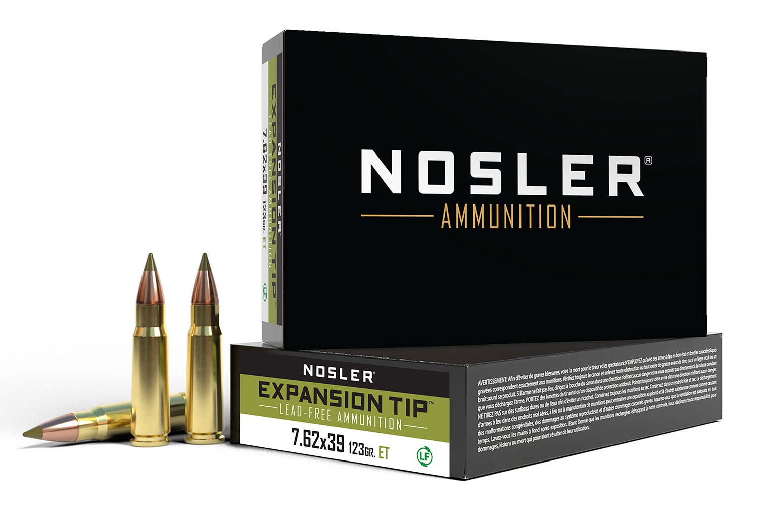 Nosler 40040 E-Tip 7.62x39mm 123gr Boat Tail 20 Rounds Lead-Free - Nosler - 7.62x39mm