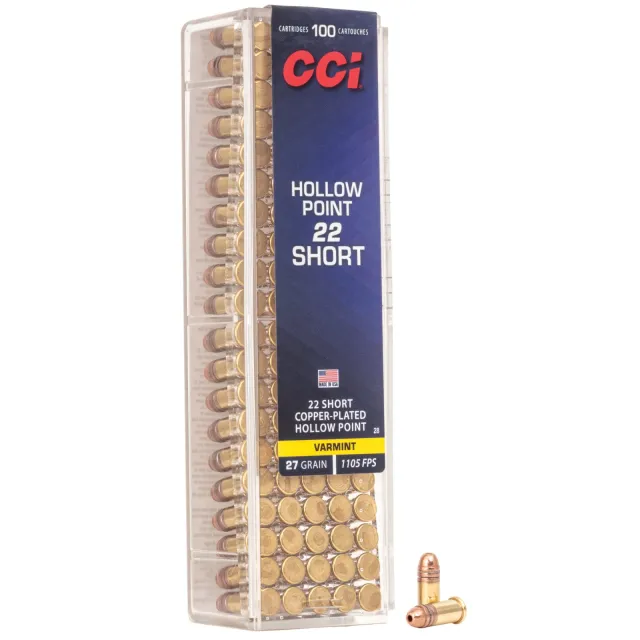 CCI 0028 VNT Rimfire 22 Short 27gr Hollow Point 100 Rounds Box - CCI - 22 Short for sale at Gun Club HQ