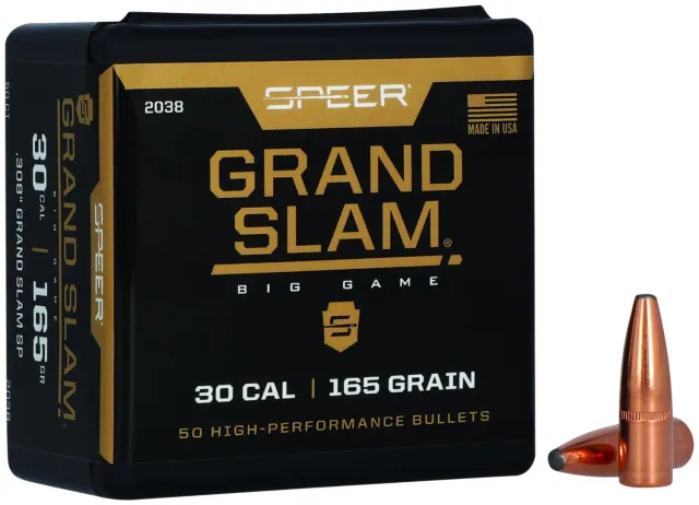 Buy Speer Grand Slam 2038 30 Caliber 165gr Soft Point Bullets 50/Box online