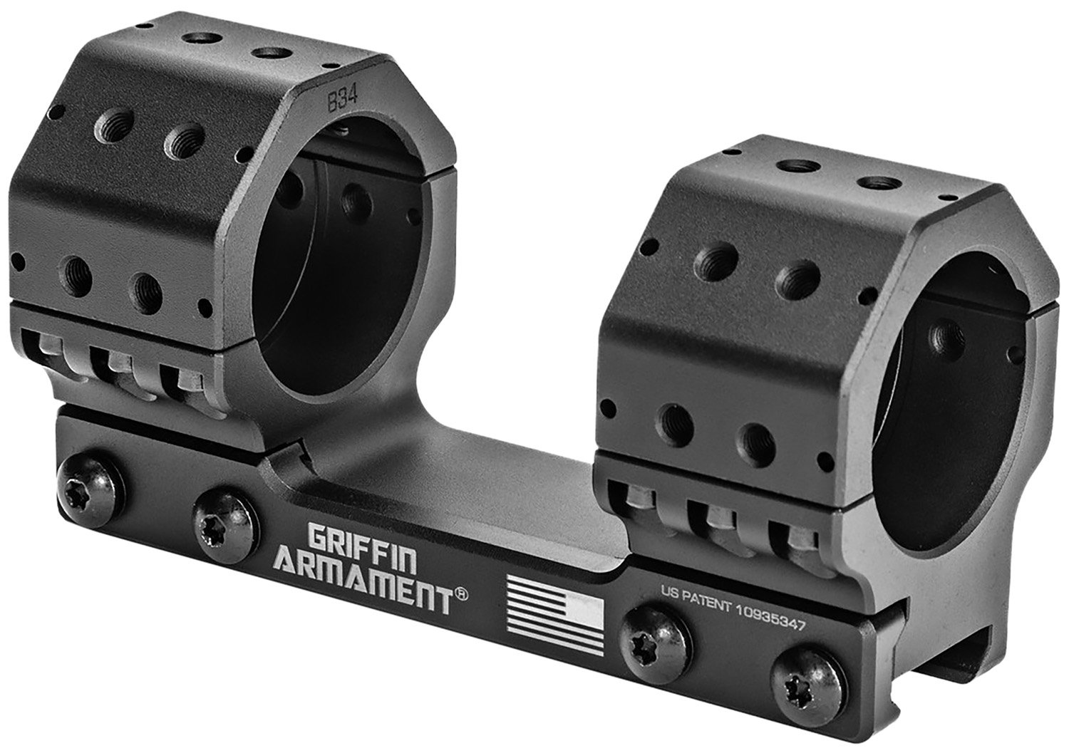 Griffin Armament GSM135H34MM Scope Mount/Ring Combo Black 34mm Tube - Griffin Armament