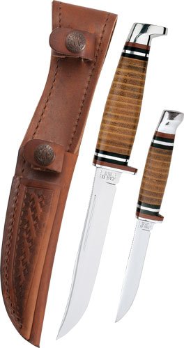 CASE KNIVES LEATHER HUNTER TWO KNIFE SET & LEATHER - Case Cutlery