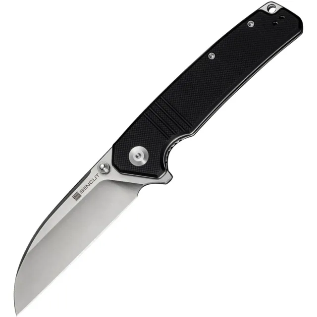 SENCUT AWASSI 3.46" SHEEP/PLN/STN BLK G10 Black G10 Handle, Satin Finished 9Cr18MoV Blade, Liner Lock - SENCUT