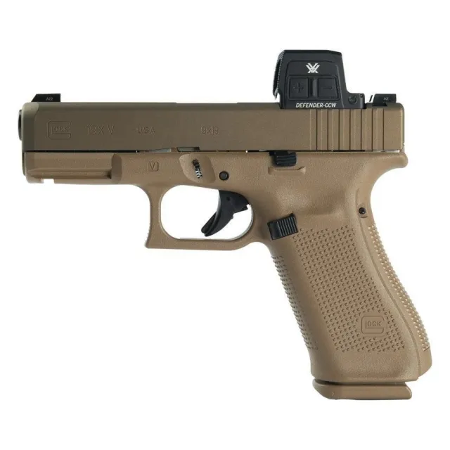 Glock V-Series Model 19 Handgun 9mm Luger 15rd Magazines (3) 4.02 Barrel FDE Vortex Defender US Made - Glock Inc. - 9mm