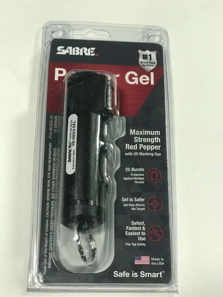 SABRE Pepper Gel Flip Top .54oz Red Pepper & UV Dye - Key Ring - 12ft Range - SABRE