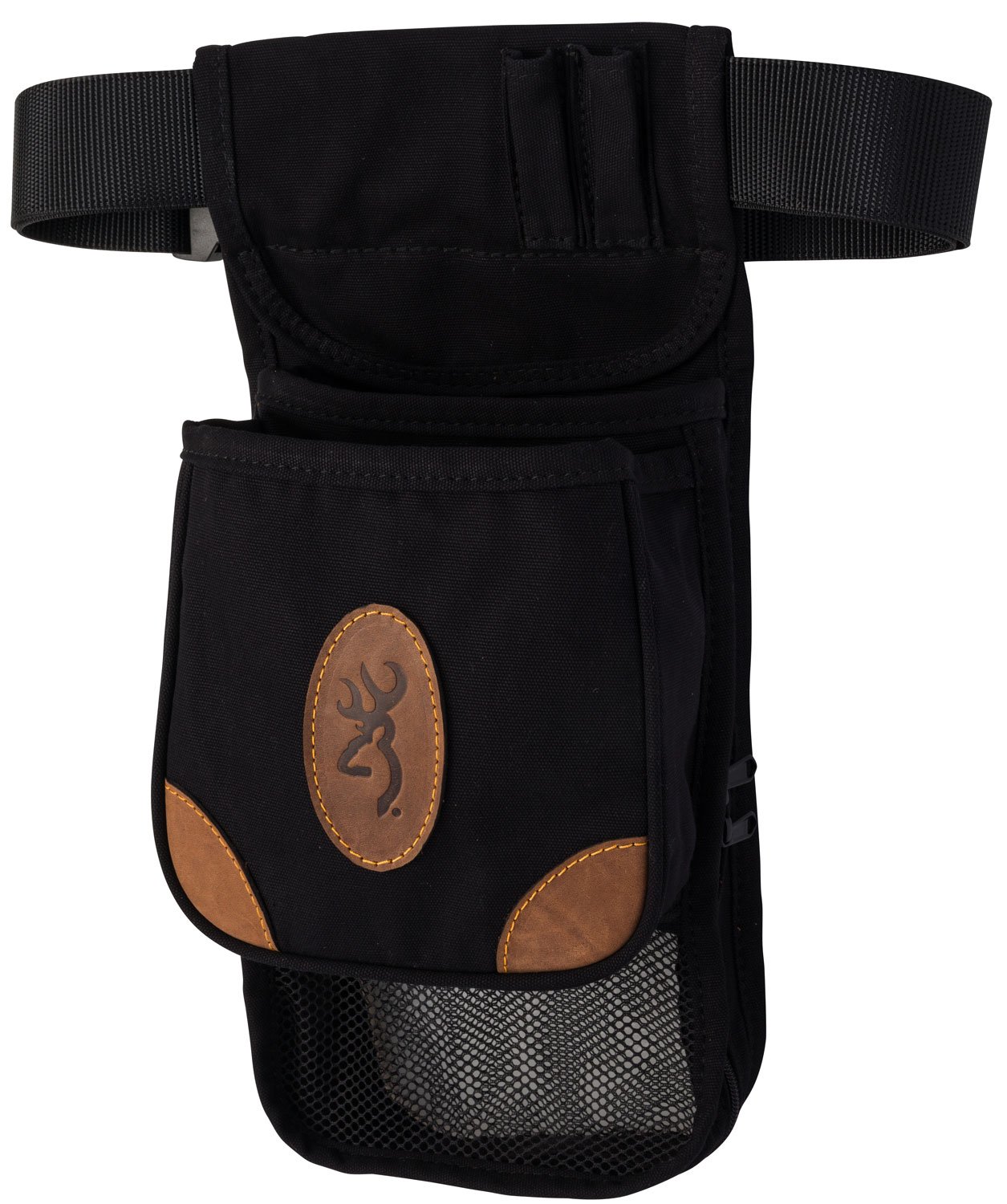 Browning Lona Canvas Shell Pouch Black/Brown Adjustable Belt - Browning