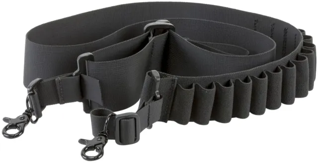 Aim Sports DSBS1 Deluxe Black Nylon Bandolier Shotgun Holds 14 Shells