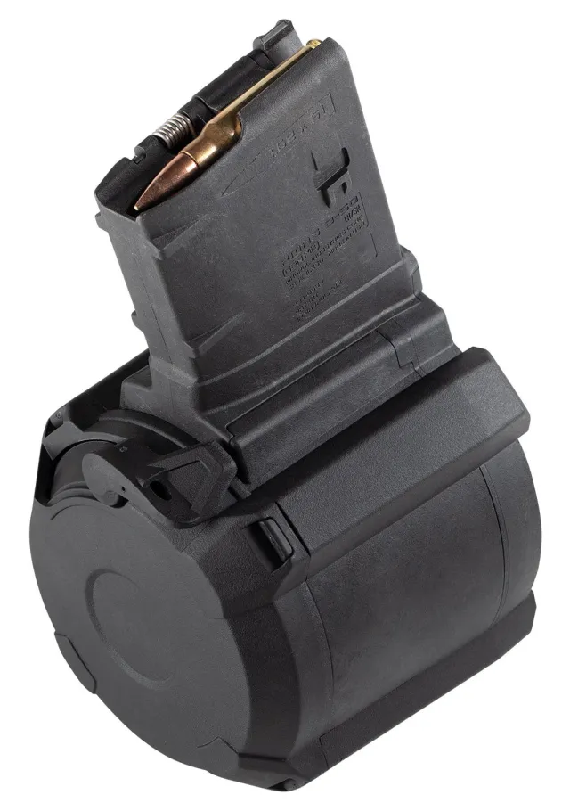 Magpul MAG993-BLK PMAG D-50 7.62x51 50-Round Drum Magazine Black - Magpul Industries - 7.62 x 51 NATO