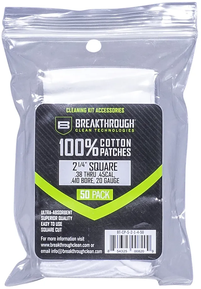 Breakthrough Clean BTCPS21450 Square Cleaning Patches For .38-.45 Cal &... - Breakthrough Clean - .38-.45 CAL.