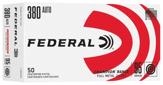 Buy Federal Ammunition FDR 380 95GR RANGE FMJ 50RD 380 Auto .000 online