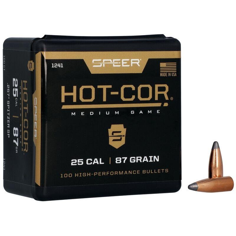 Speer 1241 25 Caliber 87GR Spitzer Bullets 100/Box - Speer - 25 CALIBER