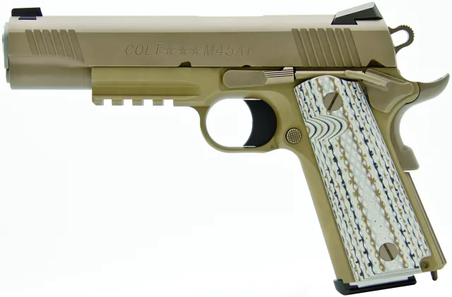 Colt M45A1 1911 45ACP 5" Zinc Brown Blem - Novak Night Sights, Enhanced Hammer, Ambidextrous Safety Lock, MIL-STD-1913 Rail