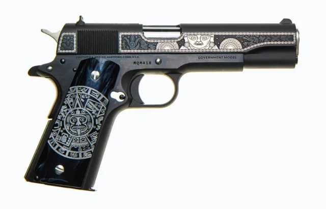 Colt O1911C38MQM 1911 Mama Quilla .38SUP Blued/Gold TALO Edition