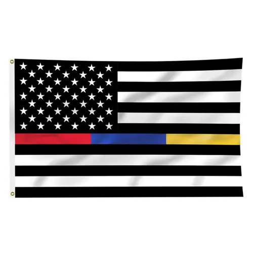 Thin Blue Line American Flag 3 x 5 Ft Gold/Blue/Red USA