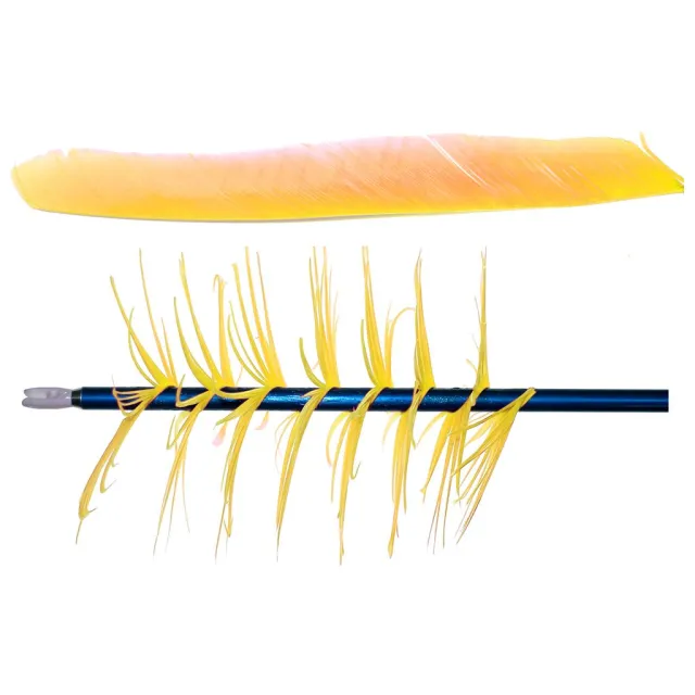 Trueflight 17004 Spiral Wrap Flu-Flu Feathers Yellow RW 100 Pack - Trueflight