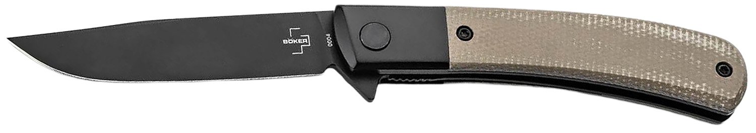 Boker 01BO931 Modern Gentleman 2.95" Plain Black Nitro-V Blade Green Mi... - Boker