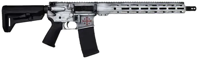 Shark Coast Templar AR 300-154-1000-11 5.56 16" White Battle Worn Rifle