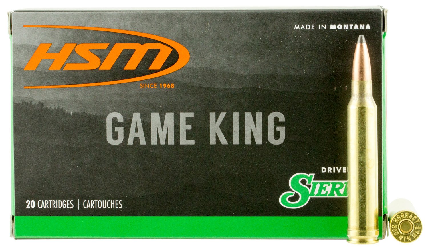 HSM Ammunition Game King 300 Win Mag 180gr Sierra Spitzer SBT - HSM Ammunition - 300 Win Mag