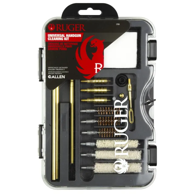 Allen Ruger Universal Handgun Cleaning Kit Molded Tool Box - Ruger - .380, .357, .38, 9 mm, 10 mm, .40, .44, .45