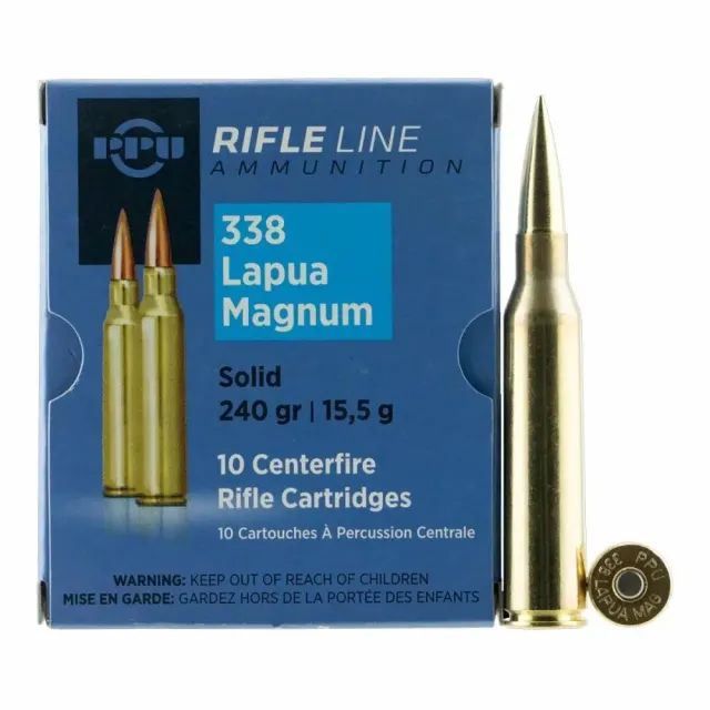 Prvi Partizan PPM338 Match 338 Lapua Magnum Copper Solid 240 Grain 10 Ro... - Prvi Partizan - 338 Lapua Mag