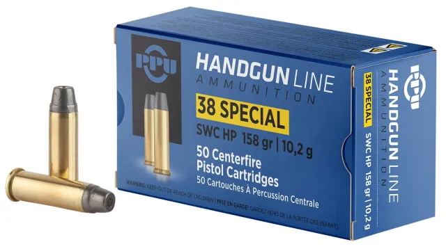 PPU PPH38SH Handgun 38Special 158gr Semi Wadcutter Hollow Point 50 Per... - Prvi Partizan - 38 Special for sale at Smoke Wagon Firearms