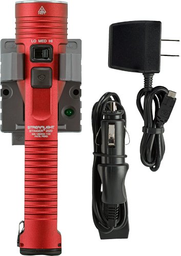 Streamlight 78121 Stinger 2020 LED Flashlight with AC/DC Charger Red - Streamlight