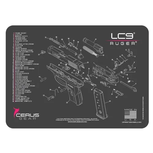 Cerus Gear HM-RUG-LC9-SCH-PNK Cleaning Mat Charcoal Gray/Pink 3 lb