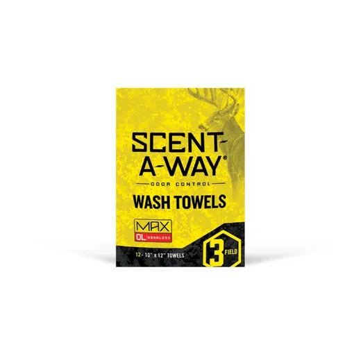 Scent-A-Way Max Wash Towels HS-SAW-07796 Yellow Enzymes Cleanses - Scent-Lok