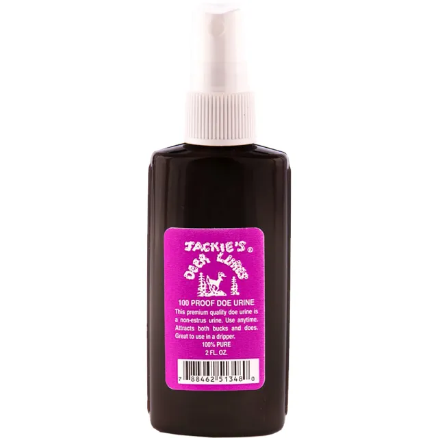 Jackies 100 Proof Doe Urine w/Sprayer 2 oz. - Jackies Deer Lures