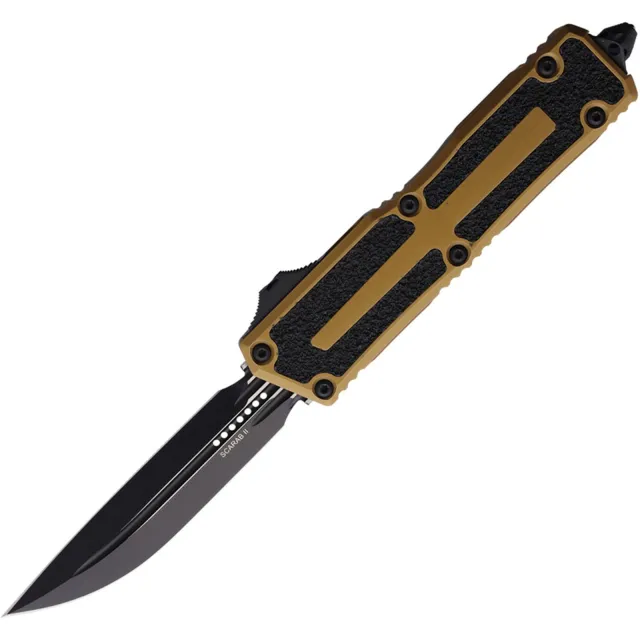 Microtech Scarab II G3 3.97 In D/E-S Black Tan ALU Hndl - MICROTECH for sale at Iron and Lace