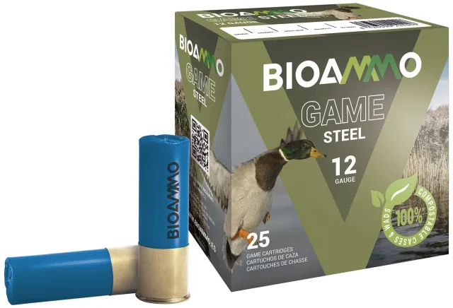 Bioammo BLS2840 Steel Game 12Ga 2.75" 1oz #4 Shot 25 Rounds - BIOAMMO - 12 Gauge for sale at Bang-Bang Tactical