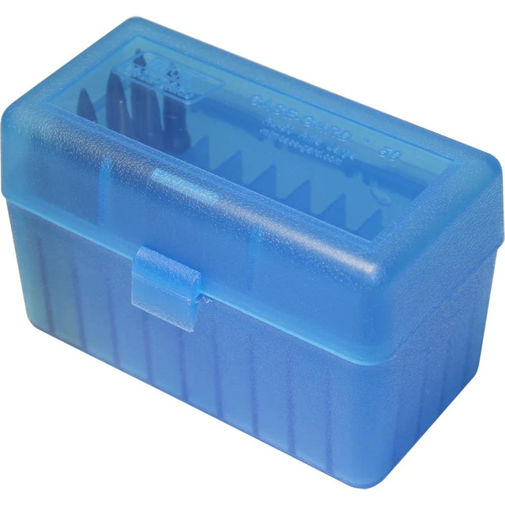 MTM Case-Gard R-50 Series Small Rifle Ammo Box - 50 Round - Clear Blue - MTM Case-Gard - 6 PPC