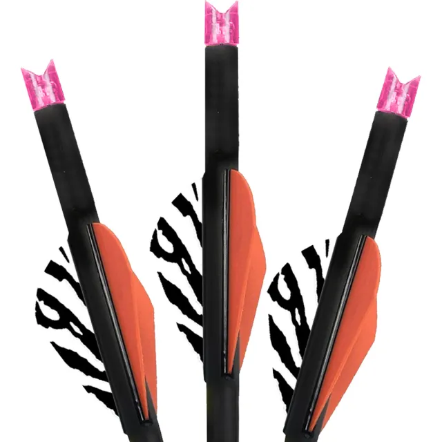 Lumenok BECC223P Crossbow Bolts 22" Pink Moon 3pk Carbon Blazer Vanes - Lumenok