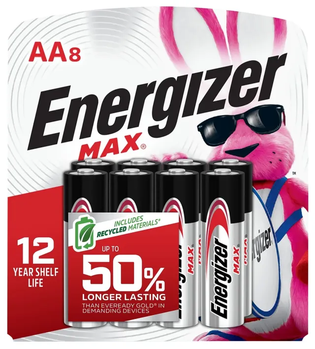 Energizer Holdings MAX AA Alkaline Batteries 8 Pack E91MP8 - Energizer Holdings, Inc.