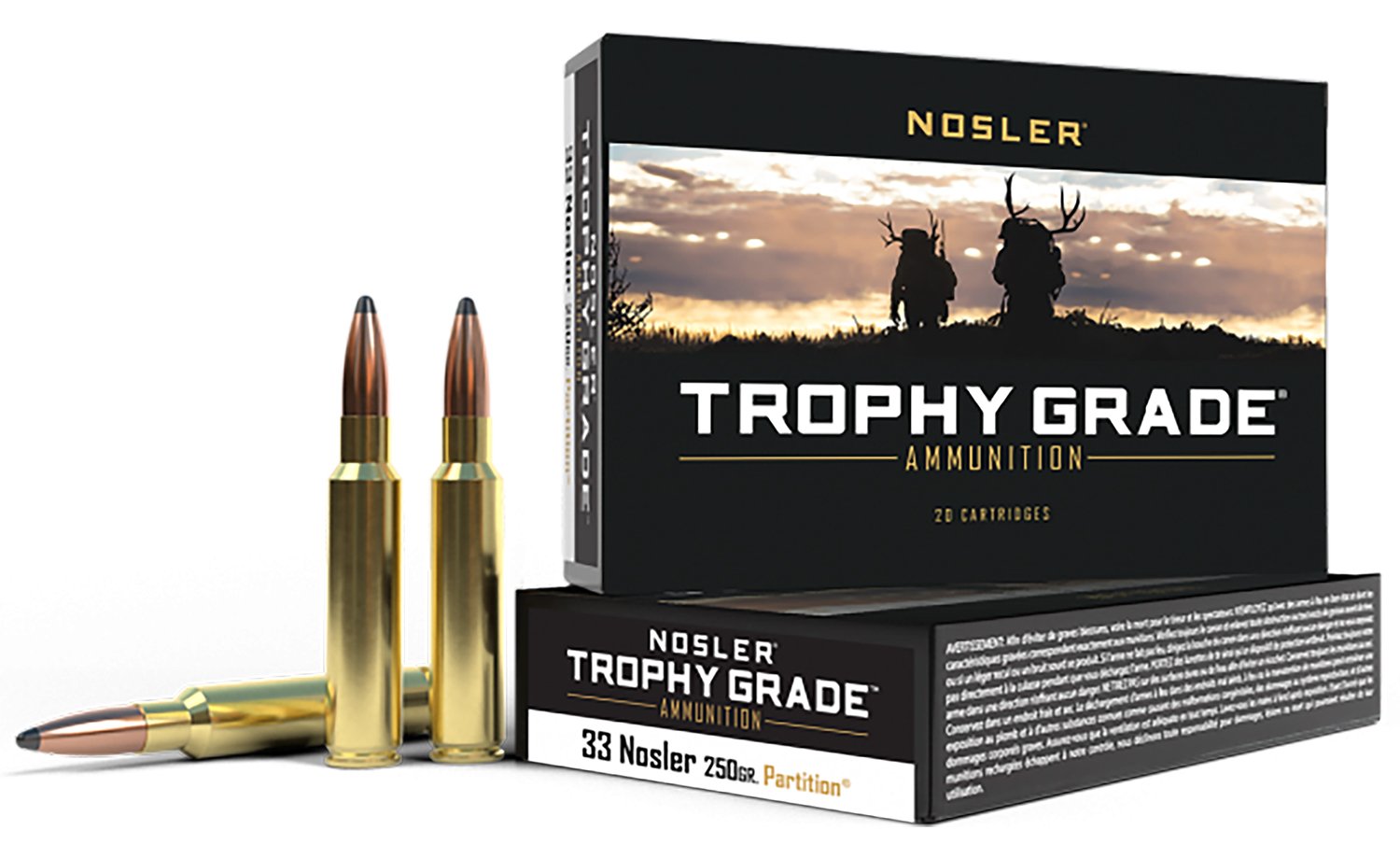 Nosler 60134 Trophy Grade 33 Nosler 250 Grain Partition 20 Rounds - Nosler - 33 Nosler