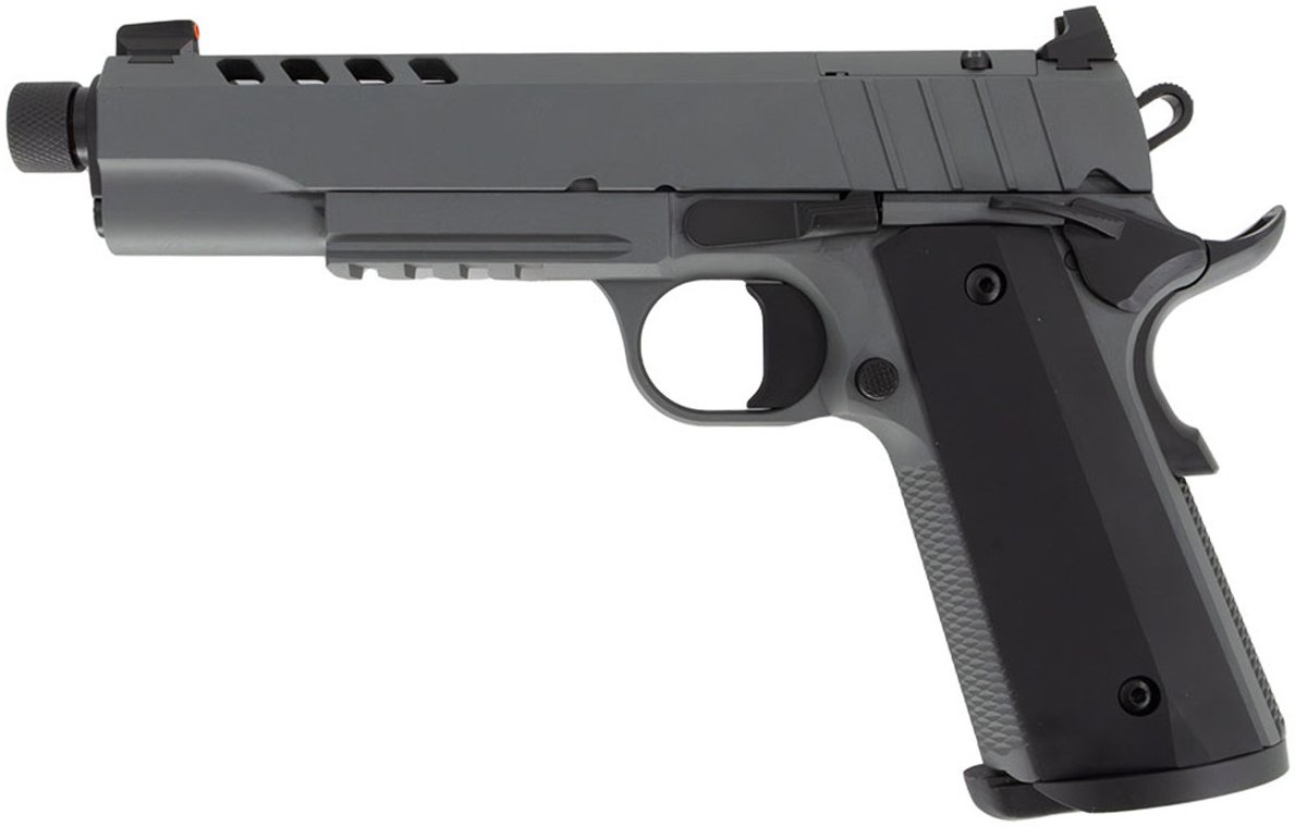 TISAS 1911 Night Stalker 9mm Threaded Rail Grey - TISAS - 9mm