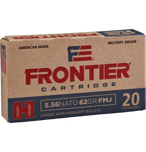 Hornady Frontier 5.56 Nato 62 Grain FMJ 150 Rounds Brass Case - Hornady Manufacturing Company - 5.56x45mm NATO