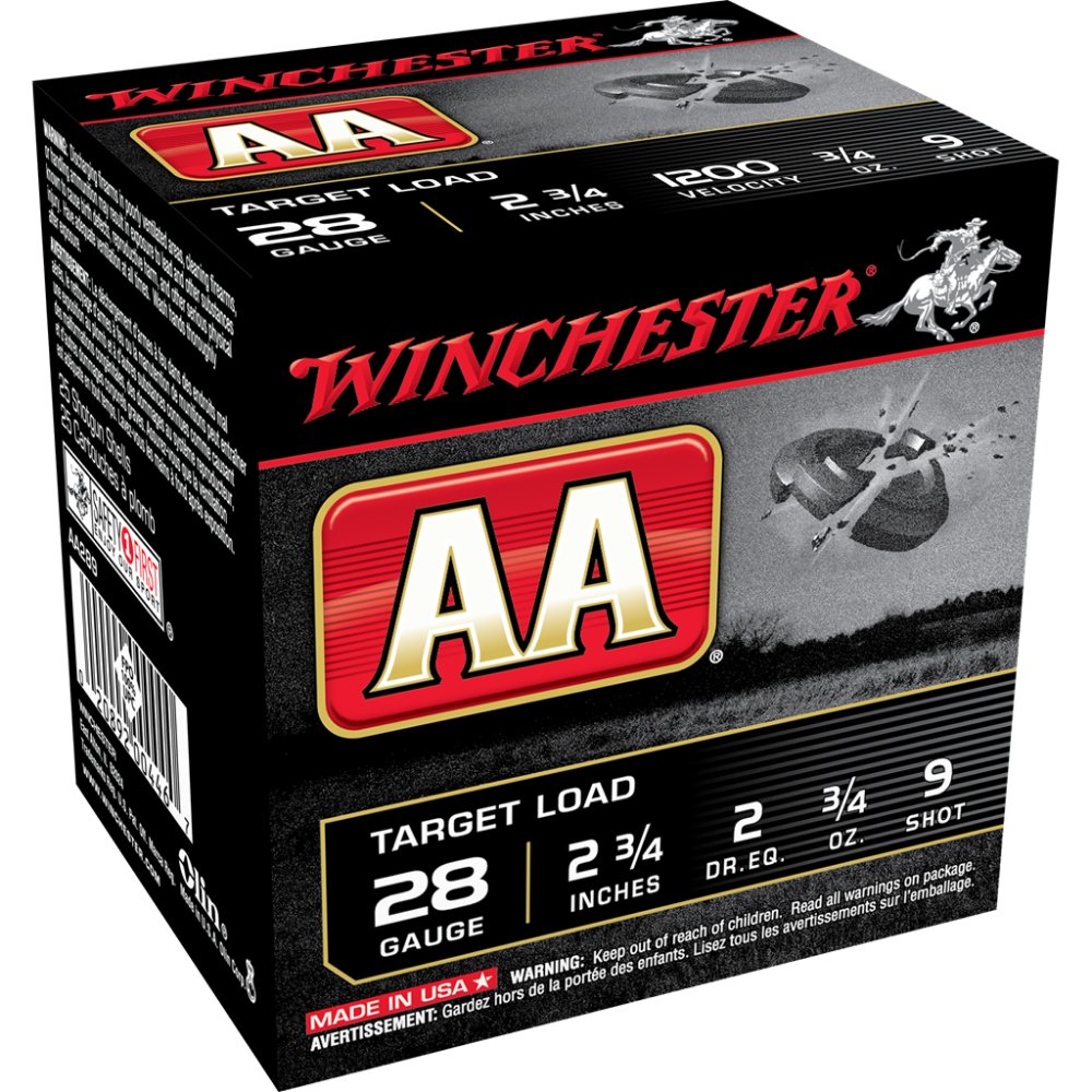 Winchester Ammo AA289 Target 28 Gauge 2.75" 3/4 oz 9 Shot 25 Per Box - Winchester - 28 Gauge