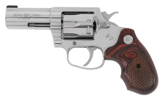Colt King Cobra 357Mag 3-Inch Barrel, 6-Round Capacity, Snakescale Wood Grips, Brass Bead Sight
