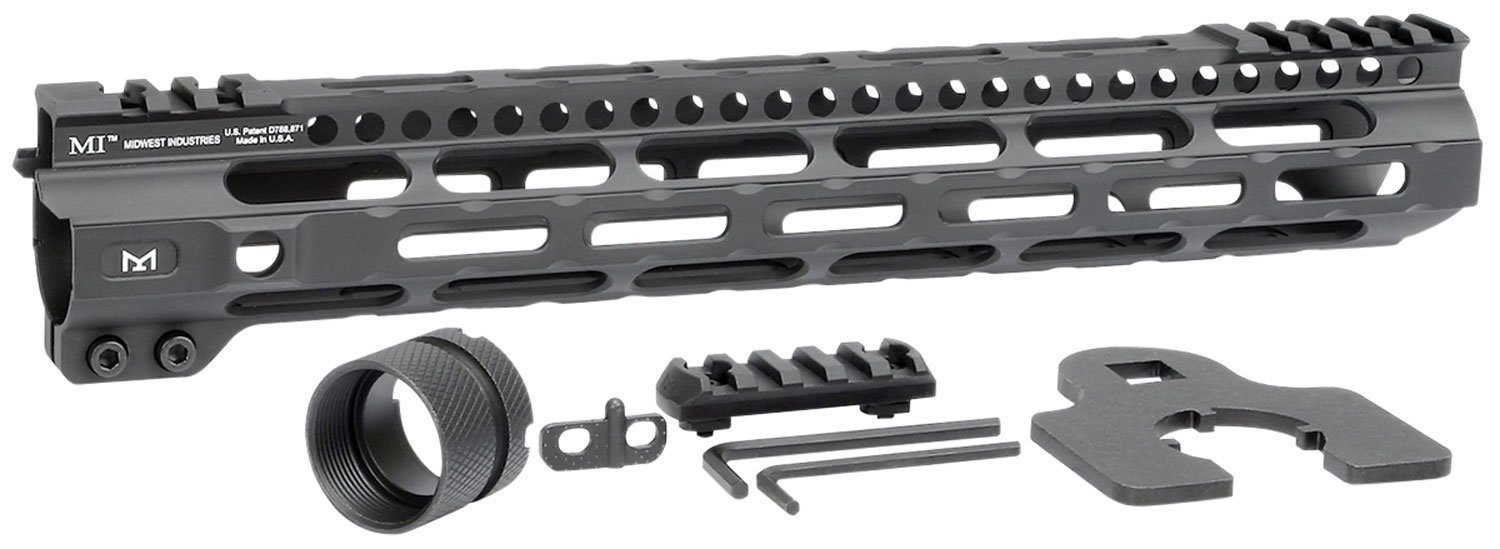 Midwest Industries MICRLW12625 AR-15 12.625" M-LOK Handguard Black Aluminum - Midwest Industries