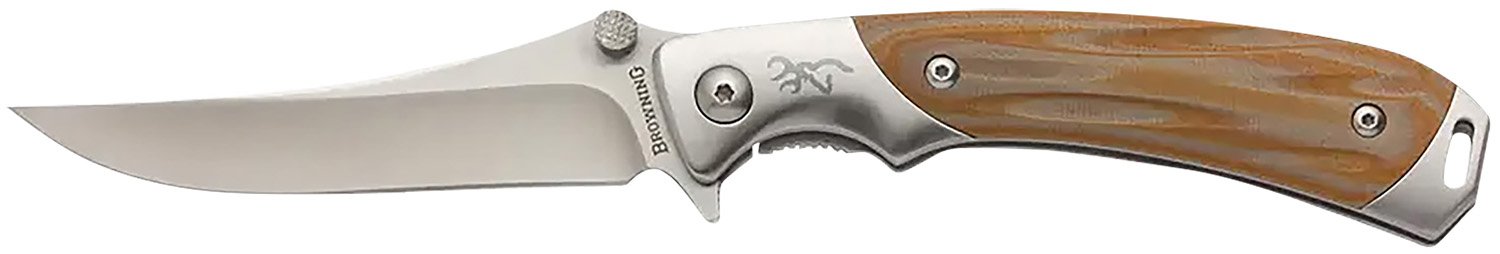 Browning Wicked Wing G10 Folding Knife - 3.5" Blade, Stainless Steel Handle - Browning