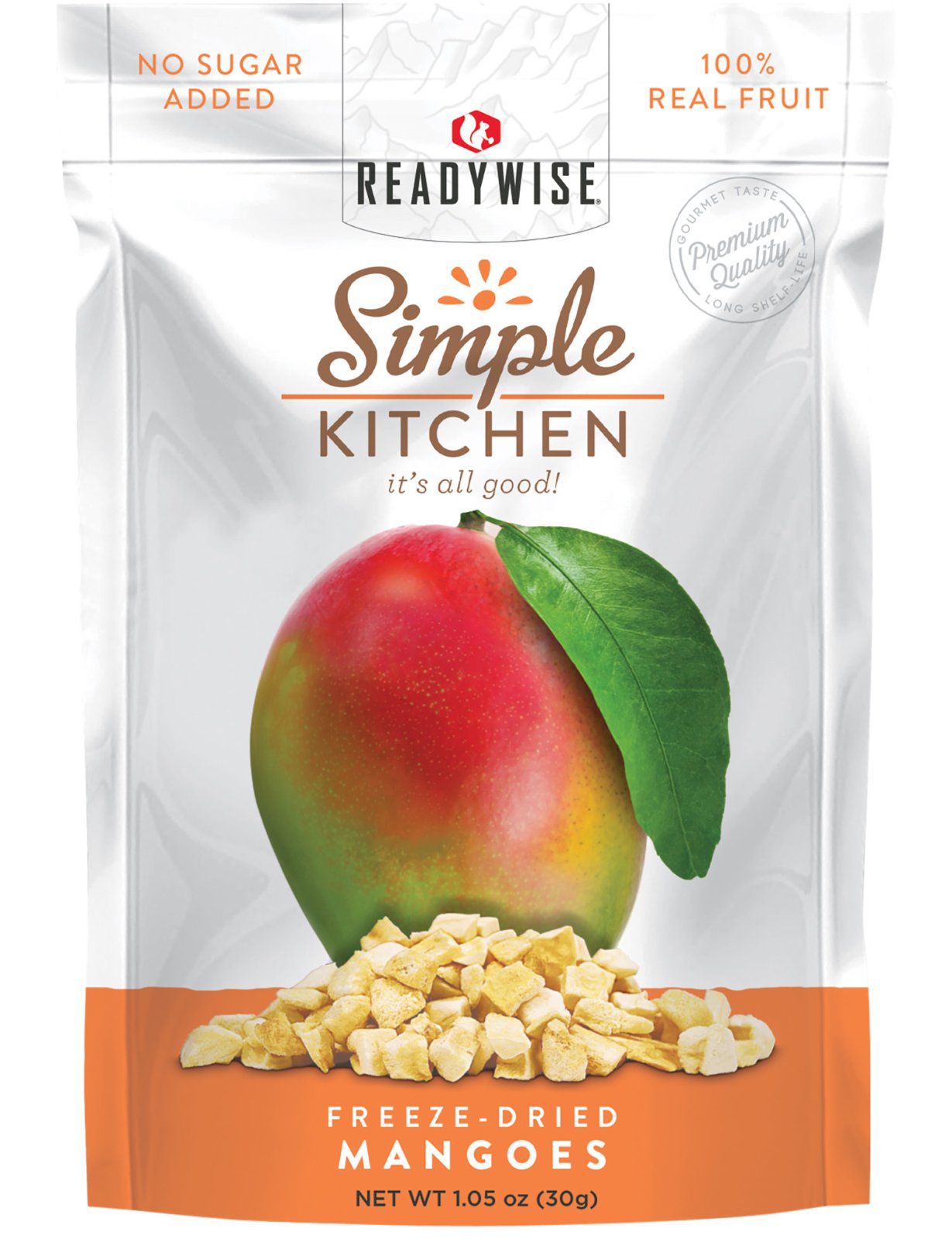 ReadyWise SK05911 Simple Kitchen Freeze-Dried Mango Pouch, 6-Pack - Wise Foods, Inc.