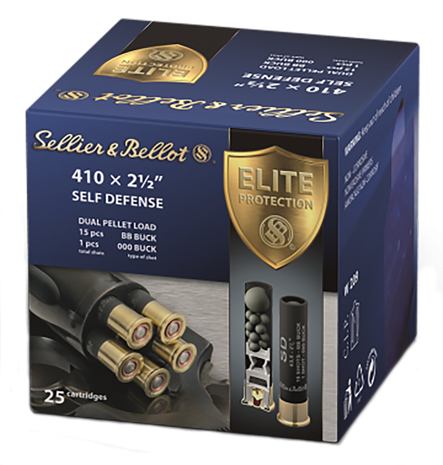 Buy Sellier & Bellot SB410SDA Self Defense .410 Bore 2.5 In 000 Buck 25 Rd online