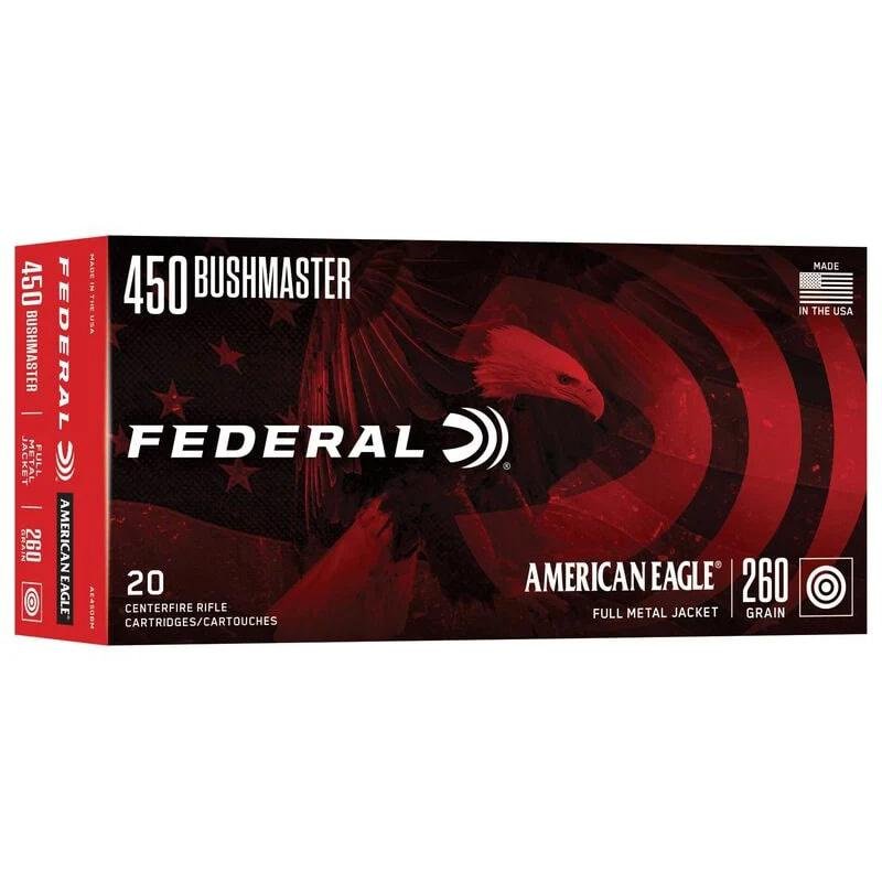 Buy Federal American Eagle Rifle Ammunition .450 Bushmaster 260gr FMJ 2040 fps online