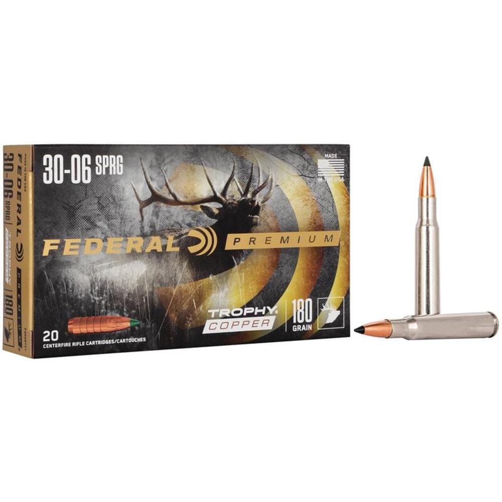 Federal Premium Trophy Copper P3006TC1 30-06 Springfield 180 Grain - Federal Premium Ammunition - 30-06 Springfield